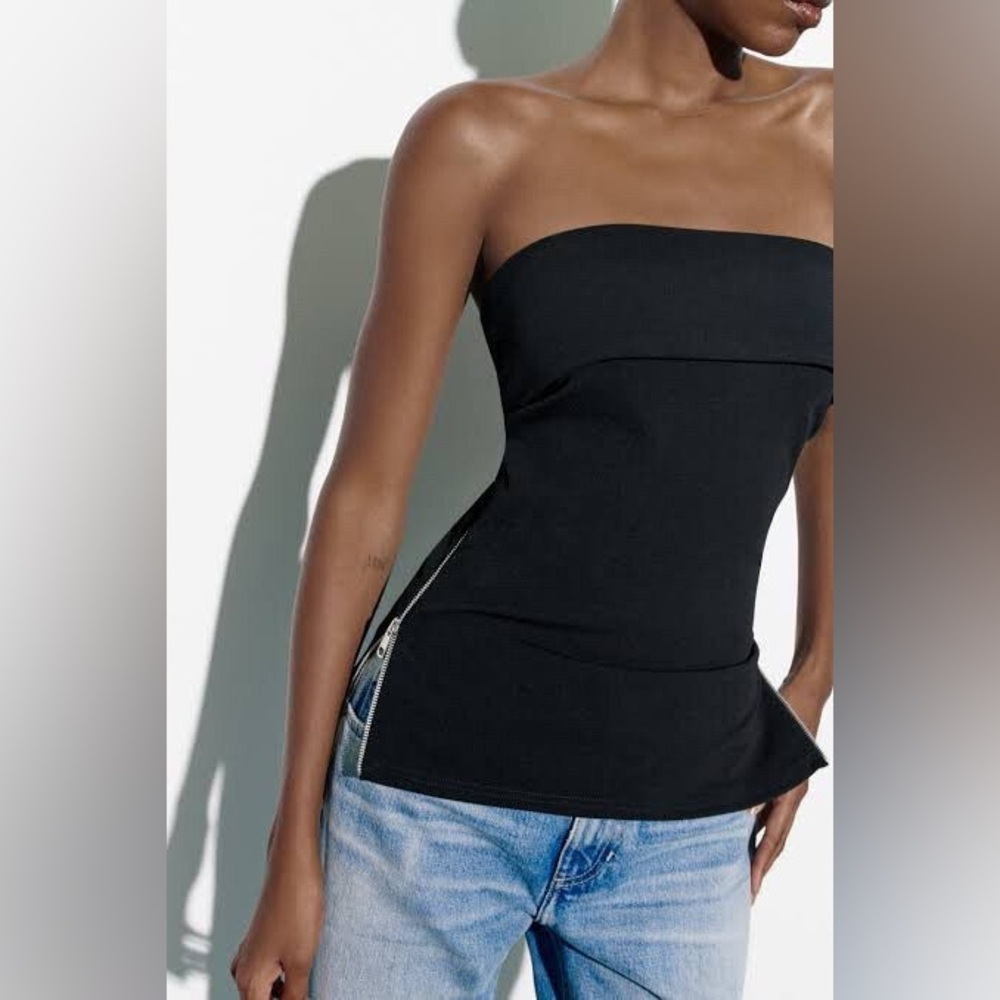 Zara Zipper Tube Top